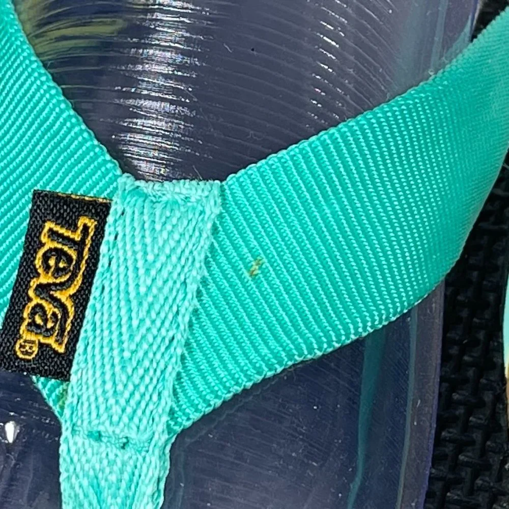 Teva Original Flip Women's Size 9 Shoes Green Yellow Comfort Thong Sandal_10